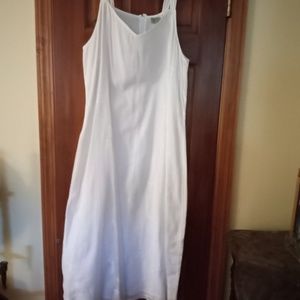 SHARON.  WHITE SUMMER COTTON DRESS   LINED    SIZE L